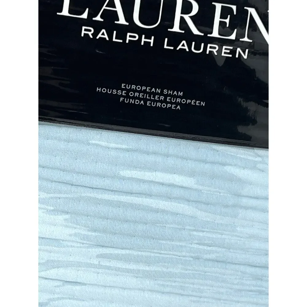 Ralph Lauren Spencer Matelasse Euro Sham Soft Teal 26” X 26” Quilted NIP (1)